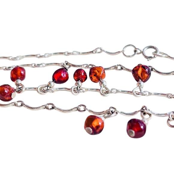 Sterling Amber Necklace - Picture 2 of 5